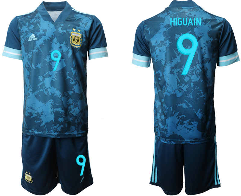 Men 2021 National Argentina away #9 blue soccer jerseys->argentina jersey->Soccer Country Jersey